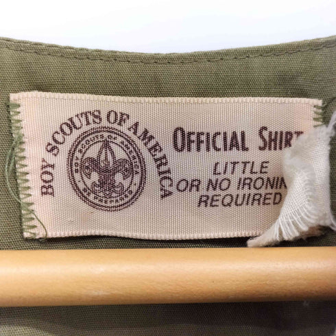ボーイスカウトオブアメリカ BOY SCOUTS OF AMERICA 70-80S ロゴ刺繍 ノーカラー 開襟 S/S シャツ メンズ