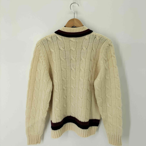 ブルックスブラザーズ BROOKS BROTHERS 80s 黒タグ ウール100% ケーブル編チルデンニットセーター メンズ JPN:L