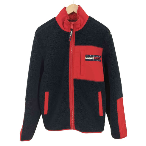 トミージーンズ tommy jeans SHERPA FLAG ZIP FLEECE フリースボアジャケット メンズ import:XS