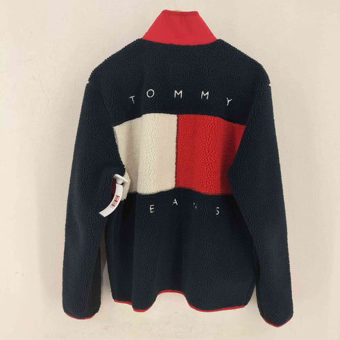 トミージーンズ tommy jeans SHERPA FLAG ZIP FLEECE フリースボアジャケット メンズ import:XS