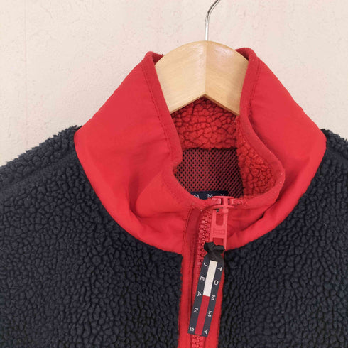 トミージーンズ tommy jeans SHERPA FLAG ZIP FLEECE フリースボアジャケット メンズ import:XS