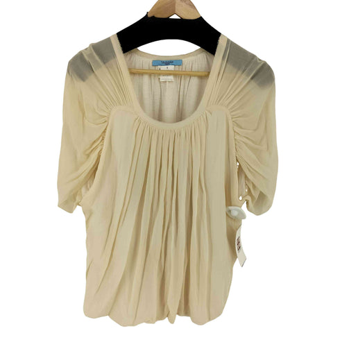 TSUNODA PARIS MADE IN ROMANIA シルク100 ギャザーブラウス レディース import:S