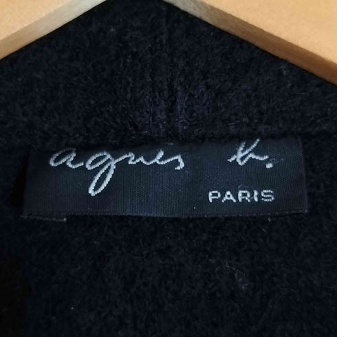 アニエスベー agnes b. PARIS フランス製 4ポケット ウール ステンカラーコート レディース FR:36