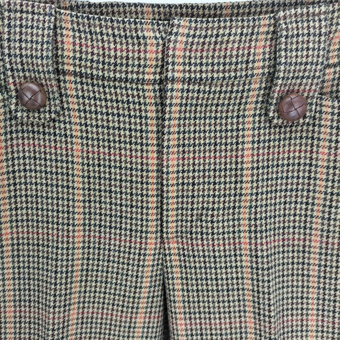 バーバリーロンドン BURBERRY LONDON カシミヤ混 千鳥格子 クルミボタン スラックス パンツ レディース 36
