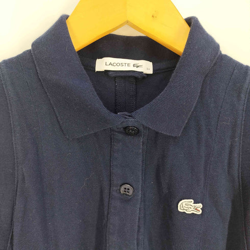 ラコステ LACOSTE ロゴ刺繍 鹿の子地 シャツ ドレス ポロ ワンピース レディース 34