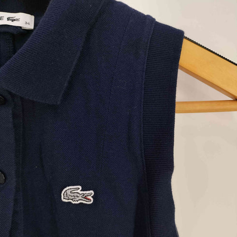 ラコステ LACOSTE ロゴ刺繍 鹿の子地 シャツ ドレス ポロ ワンピース レディース 34