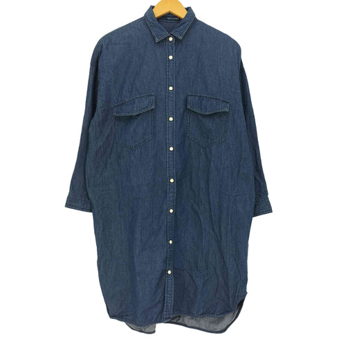 スローブイエナ SLOBE IENA 15SS インディゴ染 4.5OZ ロングデニムシャツワンピース レディース