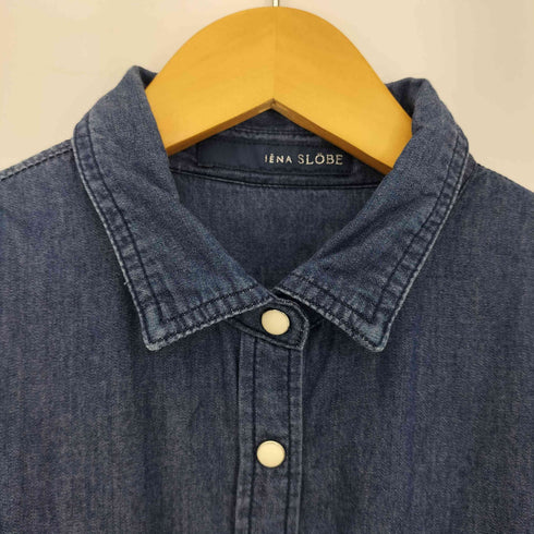スローブイエナ SLOBE IENA 15SS インディゴ染 4.5OZ ロングデニムシャツワンピース レディース