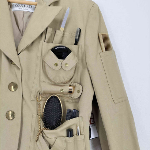 モスキーノ MOSCHINO MADE IN ITALY メイク道具収納ポケット付きサバイバルジャケット レディース ONE SIZE