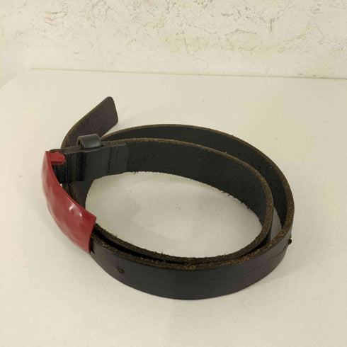 ワイズフォーメン Ys for men レッドバックル レザーベルト メンズ L