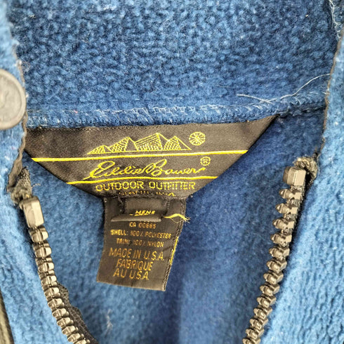 エディーバウアー Eddie Bauer USA製 黒タグ後期 Zip-Up Hooded Fleece Jacket POLARTEC メンズ JPN:XL