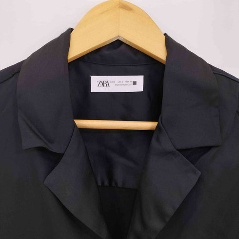 ザラ ZARA サテン オープンカラーシャツ 開襟 メンズ import:S