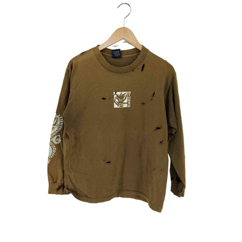 ステューシー Stussy USA製 old 紺タグ フロント袖プリント L/S TEE 穴ぼこ メンズ JPN:M