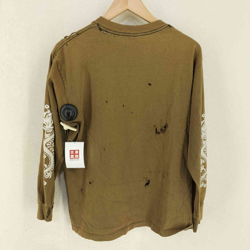 ステューシー Stussy USA製 old 紺タグ フロント袖プリント L/S TEE 穴ぼこ メンズ JPN:M