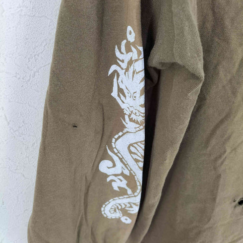 ステューシー Stussy USA製 old 紺タグ フロント袖プリント L/S TEE 穴ぼこ メンズ JPN:M
