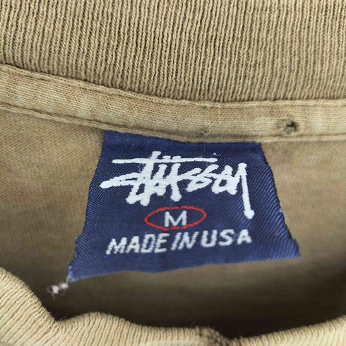 ステューシー Stussy USA製 old 紺タグ フロント袖プリント L/S TEE 穴ぼこ メンズ JPN:M