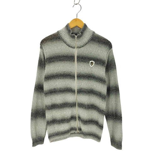 VIOLA rumore グラデーション ボーダー柄 ジップアップ ニット ドライバーズニット メンズ JPN:XL