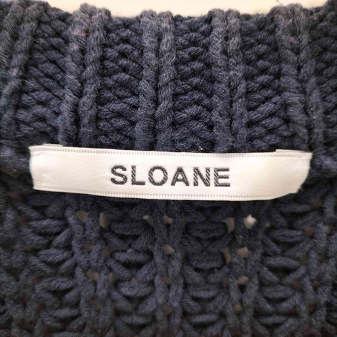 スローン SLOANE 3G畦編み コットン×アクリル クルーネック ニット レディース 2