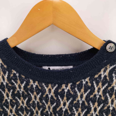 アクアスキュータム AQUASCUTUM 総柄ニット レディース