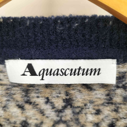 アクアスキュータム AQUASCUTUM 総柄ニット レディース