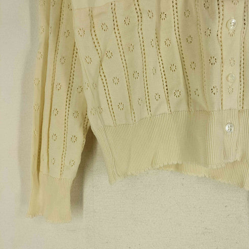 Jane Marple 23ss Eyelet knit & grosgrain ribbon cardigan レディース M