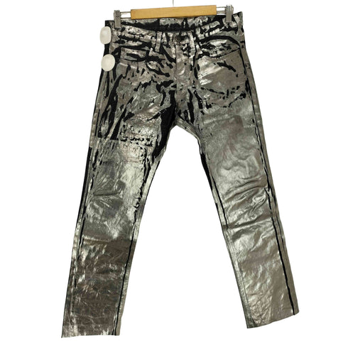 ニールバレット NEIL BARRETT 07AW シルバーペイントコーティング スリムフィット デニムパンツ メンズ 30