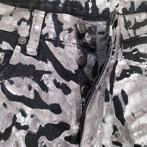 ニールバレット NEIL BARRETT 07AW シルバーペイントコーティング スリムフィット デニムパンツ メンズ 30