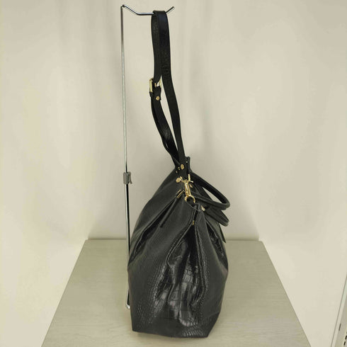 ジャンニノターロ GIANNI NOTARO イタリア製 2WAY クロコ型押し トート ショルダーバッグ レディース