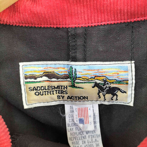 SADDLE SMITH OUTFITTERS BY ACTION USA製 襟袖コーデュロイ切り替え ダックダスターステンカラーコート メンズ import:M