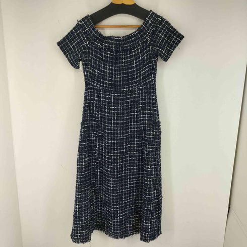 ザラ ZARA オフショルダーツイードドレスワンピース レディース import:M