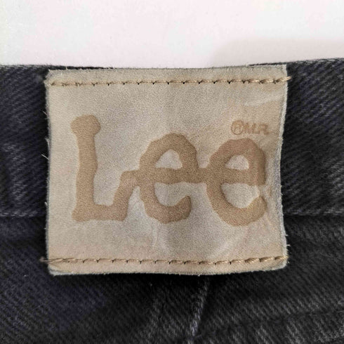 リー Lee 後染め レザーパッチ ブラックデニムパンツ メンズ