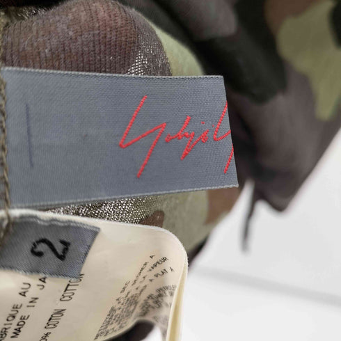 ヨウジヤマモトプリュスノアール YOHJI YAMAMOTO+NOIR カモ柄シアーL/Sカーディガン 迷彩 レディース JPN:2
