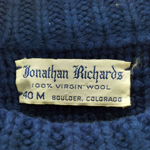 70's JONATHAN RICHARDS ステッチデザインウールニット メンズ 40