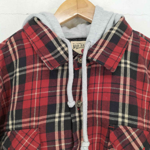 レッドヘッド RED HEAD パキスタン製 ジップアップ ブロックチェック フランネルシャツ メンズ XL