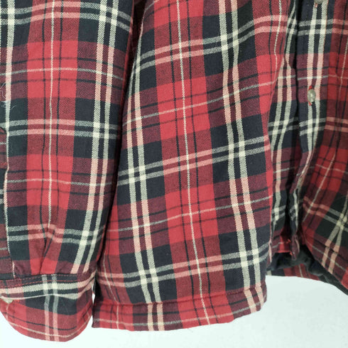 レッドヘッド RED HEAD パキスタン製 ジップアップ ブロックチェック フランネルシャツ メンズ XL