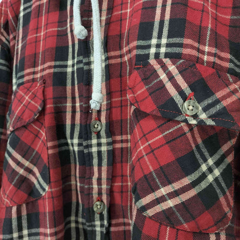 レッドヘッド RED HEAD パキスタン製 ジップアップ ブロックチェック フランネルシャツ メンズ XL