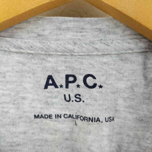 アーペーセー A.P.C. ワンポイント ロゴプリント クルーネックTシャツ 霜降り メンズ JPN:L