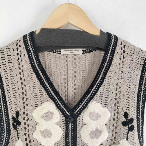 サマンサモスモス samansa Mos2 23ss さがら刺繍ニットベスト レディース FREE