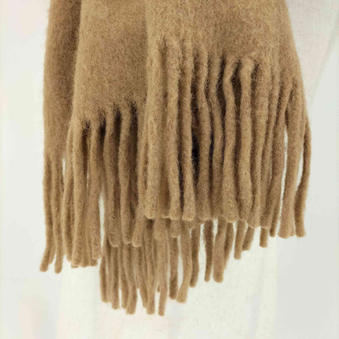 アソースメレ asauce meler キャメル フリンジ マフラー レディース