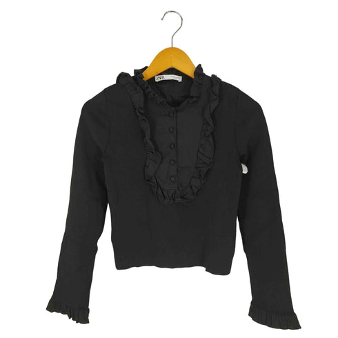 ザラ ZARA Combination Knit Sweater フリルニットブラウス レディース import:M