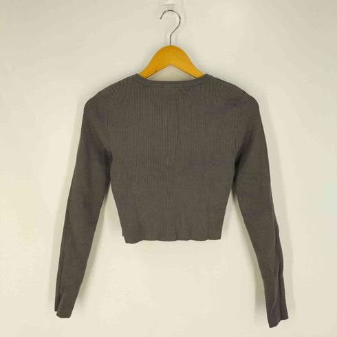 ザラ ZARA Cropped Ribbed Cardigan クロップド リブニットカーディガン レディース import:M