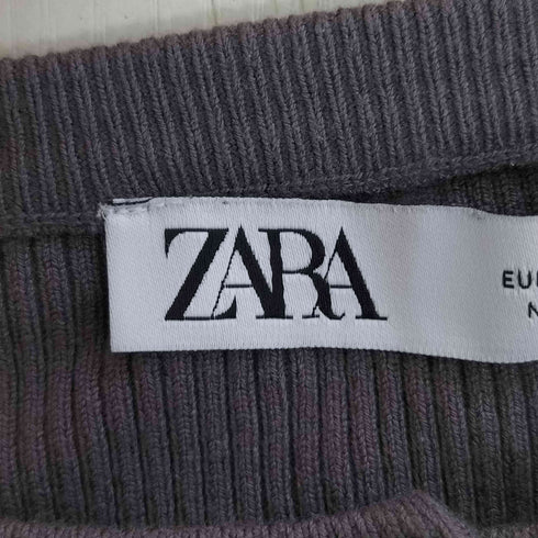 ザラ ZARA Cropped Ribbed Cardigan クロップド リブニットカーディガン レディース import:M