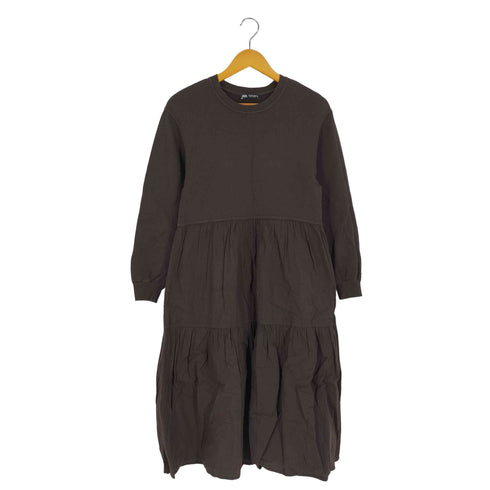 ザラ ZARA スウェット ドッキング ティアード ワンピース レディース import:S