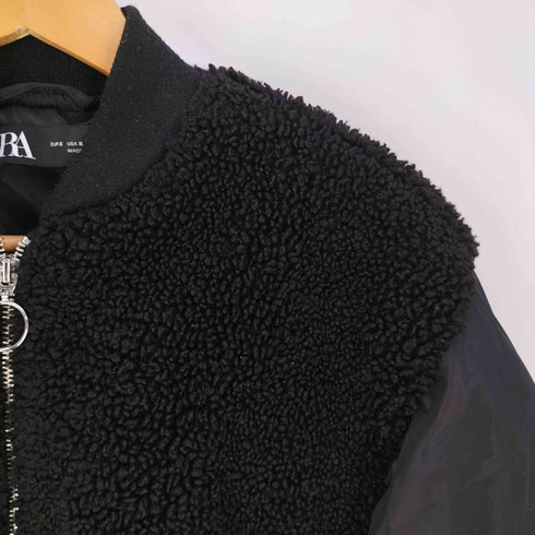 ザラ ZARA ボア切替 中綿スリーブ ブルゾン MA-1 レディース import:S