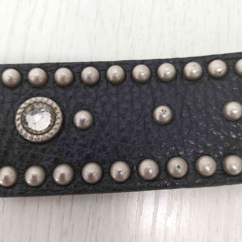 LEATHEROCK USA製 本革 ストーン装飾スタッズレザーベルト メンズ