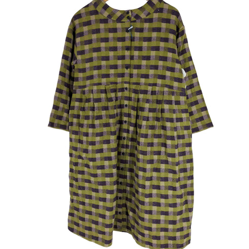 ホコモモラ Jocomomola 22aw 2WAY Alineado 起毛チェックワンピース レディース 40