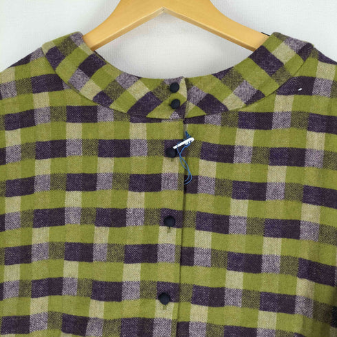 ホコモモラ Jocomomola 22aw 2WAY Alineado 起毛チェックワンピース レディース 40
