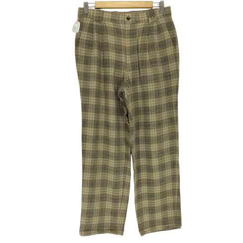 green clubs チェック柄 レーヨンリネン混2タックスラックスパンツ メンズ 82