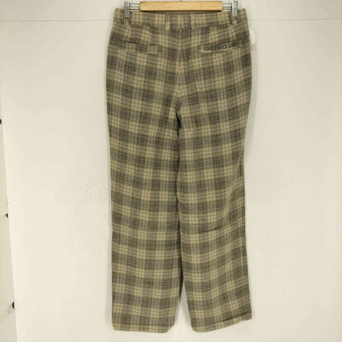 green clubs チェック柄 レーヨンリネン混2タックスラックスパンツ メンズ 82