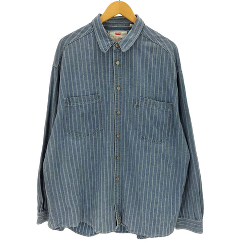 リーバイス Levis 香港製 ストライプコットンシャツ メンズ JPN:XL
